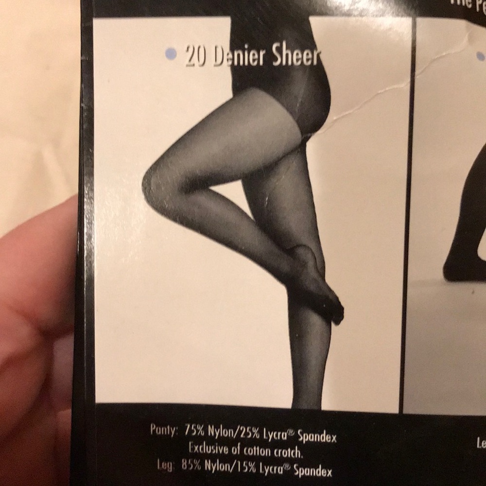 New in package 2 prs Jockey full length black hosiery 1 opaque 1 sheer stocking
